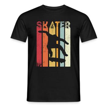 Skateboard Skateboarding Skater Vintage Boarder Sk - Men's T-Shirt - black - Front - AI Model Male 178 light (178cm)