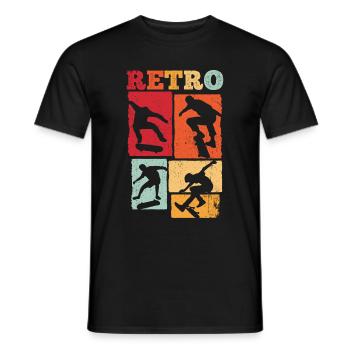Skateboard Skateboarding Skater Vintage Boarder Sk - Men's T-Shirt - black - Front - AI Model Male 178 light (178cm)