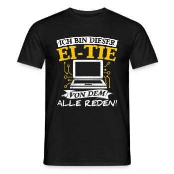 IT Computer PC Beruf Abreit Computer Fan Spruch IT - Männer T-Shirt - Schwarz - Vorne - AI Model Male 178 light (178cm)