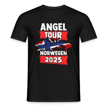 Angeltour Norwegen Fischer Angelteam Karpfen Angle - Männer T-Shirt - Schwarz - Vorne - AI Model Male 178 light (178cm)