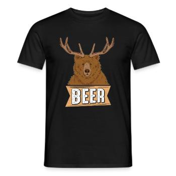 Beer Bear Beer Fans Animal Lovers Nature Beer Forest - Men's T-Shirt - black - Front - AI Model Male 178 light (178cm)