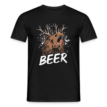 Beer Bear Beer Fans Animal Lover Nature Beer Walls - Men's T-Shirt - black - Front - AI Model Male 178 light (178cm)
