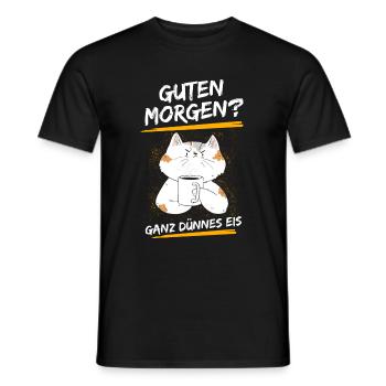 Katze Guten Morgen Kaffee Katzenmama Morgenmuffel - Männer T-Shirt - Schwarz - Vorne - AI Model Male 178 light (178cm)