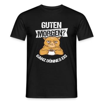 Katze Guten Morgen Kaffee Katzenmama Katzenbesitze - Männer T-Shirt - Schwarz - Vorne - AI Model Male 178 light (178cm)