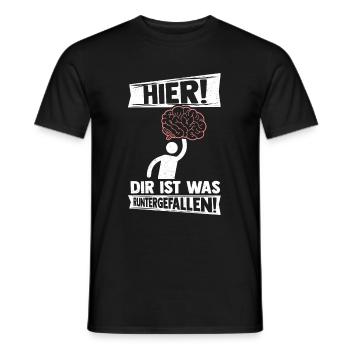 Strich Figur Gehirn Runtergefallen Dummkopf Lustig - Männer T-Shirt - Schwarz - Vorne - AI Model Male 178 light (178cm)