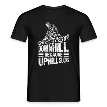 Downhill Because Uphill Sucks MTB Fahrrad Fans Rad - Männer T-Shirt - Schwarz - Vorne - AI Model Male 178 light (178cm)