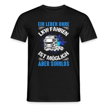 Conduire une vie sans camion, c’est possible, mais ça ne sert à rien - T-shirt homme - noir - Devant - AI Model Male 178 light (178cm)