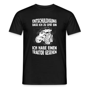 Sorry I'm late, I've got tract - Men's T-Shirt - black - Front - AI Model Male 178 light (178cm)