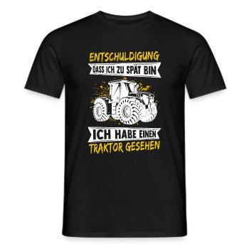 Tracteur Agricole Tracteur Meilleur Travail Nature Motif La - T-shirt homme - noir - Devant - AI Model Male 178 light (178cm)