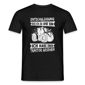 Farmer Tractor Tractor Best Job Nature Saying B - Men's T-Shirt - black - Front - AI Model Male 178 light (178cm)