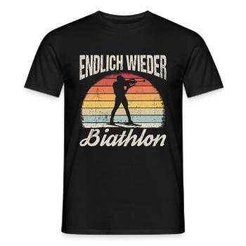 Enfin Biathlon Sports d’hiver Biathlon des neiges - T-shirt homme - noir - Devant - AI Model Male 178 light (178cm)