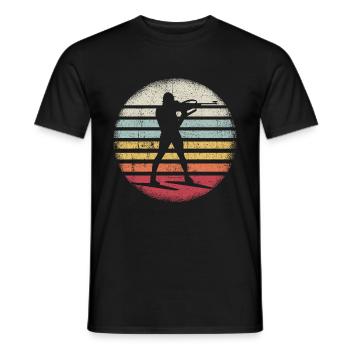 Biathlon Vintage Sports Fan Snow Biathlete Winter S - Men's T-Shirt - black - Front - AI Model Male 178 light (178cm)