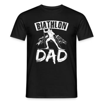 Biathlon Dad Sports Winter Sports Biathlete Skier - Men's T-Shirt - black - Front - AI Model Male 178 light (178cm)