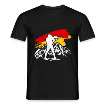 Biathlon Germany Sport Germany Biathlete Fan Sk - Men's T-Shirt - black - Front - AI Model Male 178 light (178cm)