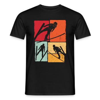 Ski Jumping Vintage Ski Flying Ski Holiday Ski Skisp - Men's T-Shirt - black - Front - AI Model Male 178 light (178cm)