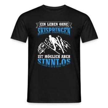 Ski Jumping Ski Flying Competition Winter Sports Skisp - Men's T-Shirt - black - Front - AI Model Male 178 light (178cm)