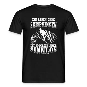 Une vie sans saut à ski, c’est possible, mais ça ne sert à rien - T-shirt homme - noir - Devant - AI Model Male 178 light (178cm)