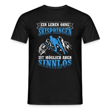 Une vie sans saut à ski, c’est possible, mais ça ne sert à rien - T-shirt homme - noir - Devant - AI Model Male 178 light (178cm)