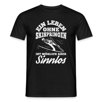 Saut à ski Vol à ski Vacances à ski Sports d’hiver Ski S - T-shirt homme - noir - Devant - AI Model Male 178 light (178cm)