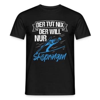 Ski Jumping Ski Flying Competition Winter Sports Skisp - Men's T-Shirt - black - Front - AI Model Male 178 light (178cm)