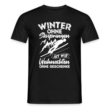 Ski Jumping Ski Flying Competition Winter Sports Skisp - Men's T-Shirt - black - Front - AI Model Male 178 light (178cm)