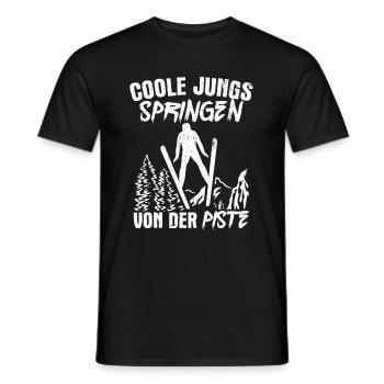 Ski Jumping Ski Flying Competition Winter Sports Skisp - Men's T-Shirt - black - Front - AI Model Male 178 light (178cm)