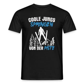 Ski Jumping Ski Flying Competition Winter Sports Skisp - Men's T-Shirt - black - Front - AI Model Male 178 light (178cm)