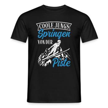Ski Jumping Ski Flying Competition Winter Sports Skisp - Men's T-Shirt - black - Front - AI Model Male 178 light (178cm)