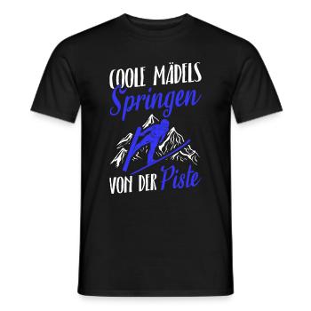 Des filles cool qui sautent des pistes Vacances de ski Wint - T-shirt homme - noir - Devant - AI Model Male 178 light (178cm)