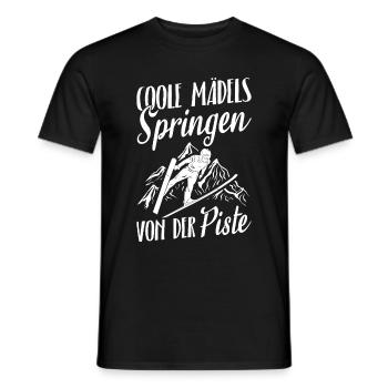 Cool filles sautant de la piste Sports d’hiver Sk - T-shirt homme - noir - Devant - AI Model Male 178 light (178cm)