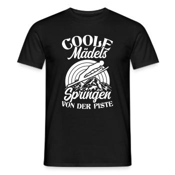 Des filles cool qui sautent des pistes Vacances de ski Wint - T-shirt homme - noir - Devant - AI Model Male 178 light (178cm)