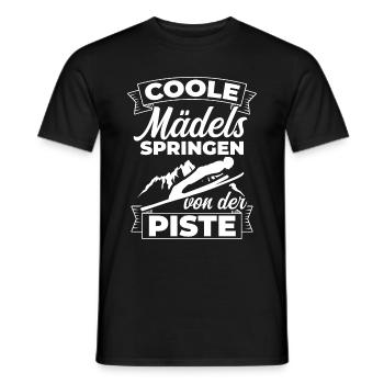 Saut à ski Vol à ski Vacances de ski Sports d’hiver Skifl - T-shirt homme - noir - Devant - AI Model Male 178 light (178cm)