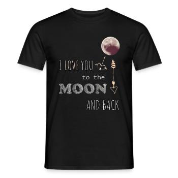 I Love You to the Moon And Back - Männer T-Shirt - Schwarz - Vorne - AI Model Male 178 light (178cm)