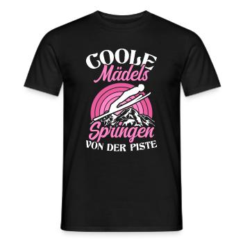 Saut à ski Vol à ski Vacances de ski Sports d’hiver Skisp - T-shirt homme - noir - Devant - AI Model Male 178 light (178cm)