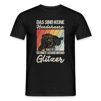 That's not dog hair, that's Bernese Sennenhu - Men's T-Shirt - black - Front - AI Model Male 178 light (178cm)