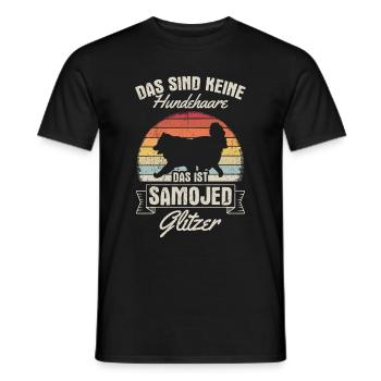That's not dog hair, that's Samoyed glitter - Men's T-Shirt - black - Front - AI Model Male 178 light (178cm)