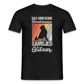 That's not dog hair, that's Samoyed glitter - Men's T-Shirt - black - Front - AI Model Male 178 light (178cm)