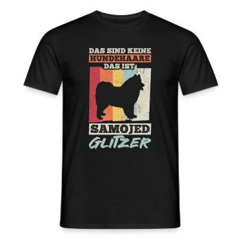 That's not dog hair, that's Samoyed glitter - Men's T-Shirt - black - Front - AI Model Male 178 light (178cm)