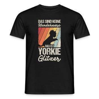 Yorkie chien Fan chien propriétaire chien promenade Walker Hun - T-shirt homme - noir - Devant - AI Model Male 178 light (178cm)