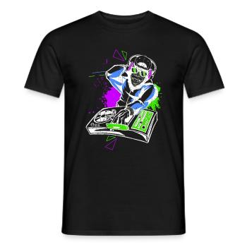 DJ Monkey Music Party Fun Sunglasses Dance Party M - Men's T-Shirt - black - Front - AI Model Male 178 light (178cm)