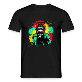 DJ Monkey Music Party Fun Sunglasses Fun Dancing C - Men's T-Shirt - black - Front - AI Model Male 178 light (178cm)