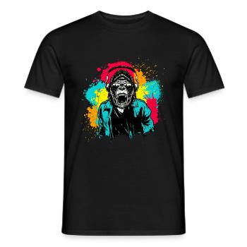 DJ Monkey Music Party Fun Sunglasses Dance Party M - Men's T-Shirt - black - Front - AI Model Male 178 light (178cm)