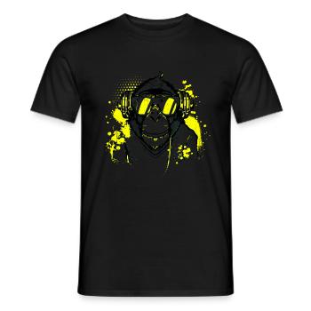 DJ Monkey Music Party Fun Sunglasses Dance Party M - Men's T-Shirt - black - Front - AI Model Male 178 light (178cm)