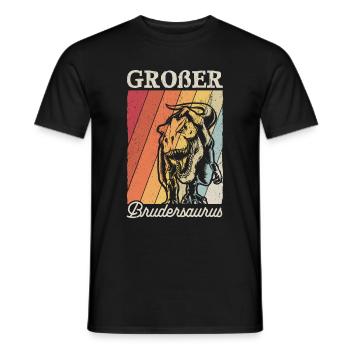 Big Brother Gift Brudersaurus T Rex Dino Bro - Men's T-Shirt - black - Front - AI Model Male 178 light (178cm)