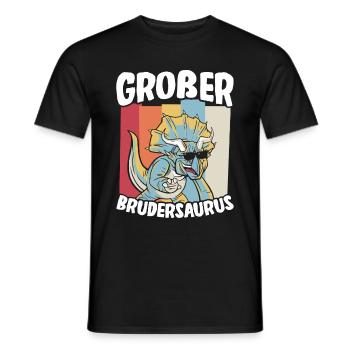 Großer Bruder Geschenk Brudersaurus T Rex Dino Bru - Männer T-Shirt - Schwarz - Vorne - AI Model Male 178 light (178cm)