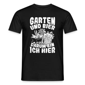 Garten Und Bier Darum Bin Ich Hier Saufen Garten B - Männer T-Shirt - Schwarz - Vorne - AI Model Male 178 light (178cm)