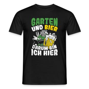 gardener beer drinking beer beer beer pong hops booze - Men's T-Shirt - black - Front - AI Model Male 178 light (178cm)