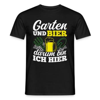 gardener beer drinking beer beer beer pong hops booze - Men's T-Shirt - black - Front - AI Model Male 178 light (178cm)