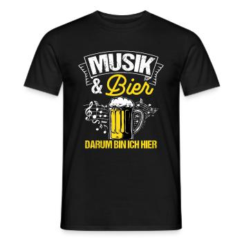 Music Beer Drinking Beer Fun Music Drinking Tour Biertrin - Men's T-Shirt - black - Front - AI Model Male 178 light (178cm)
