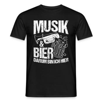 Music Beer Drinking Beer Fun Music Drinking Tour Biertrin - Men's T-Shirt - black - Front - AI Model Male 178 light (178cm)